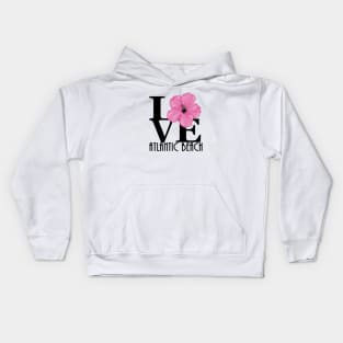 LOVE Atlantic Beach pink hibiscus Kids Hoodie